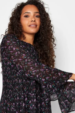 M&Co Womens M&Co Bird Print Pleated Blouse