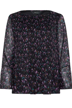 M&Co Womens M&Co Bird Print Pleated Blouse