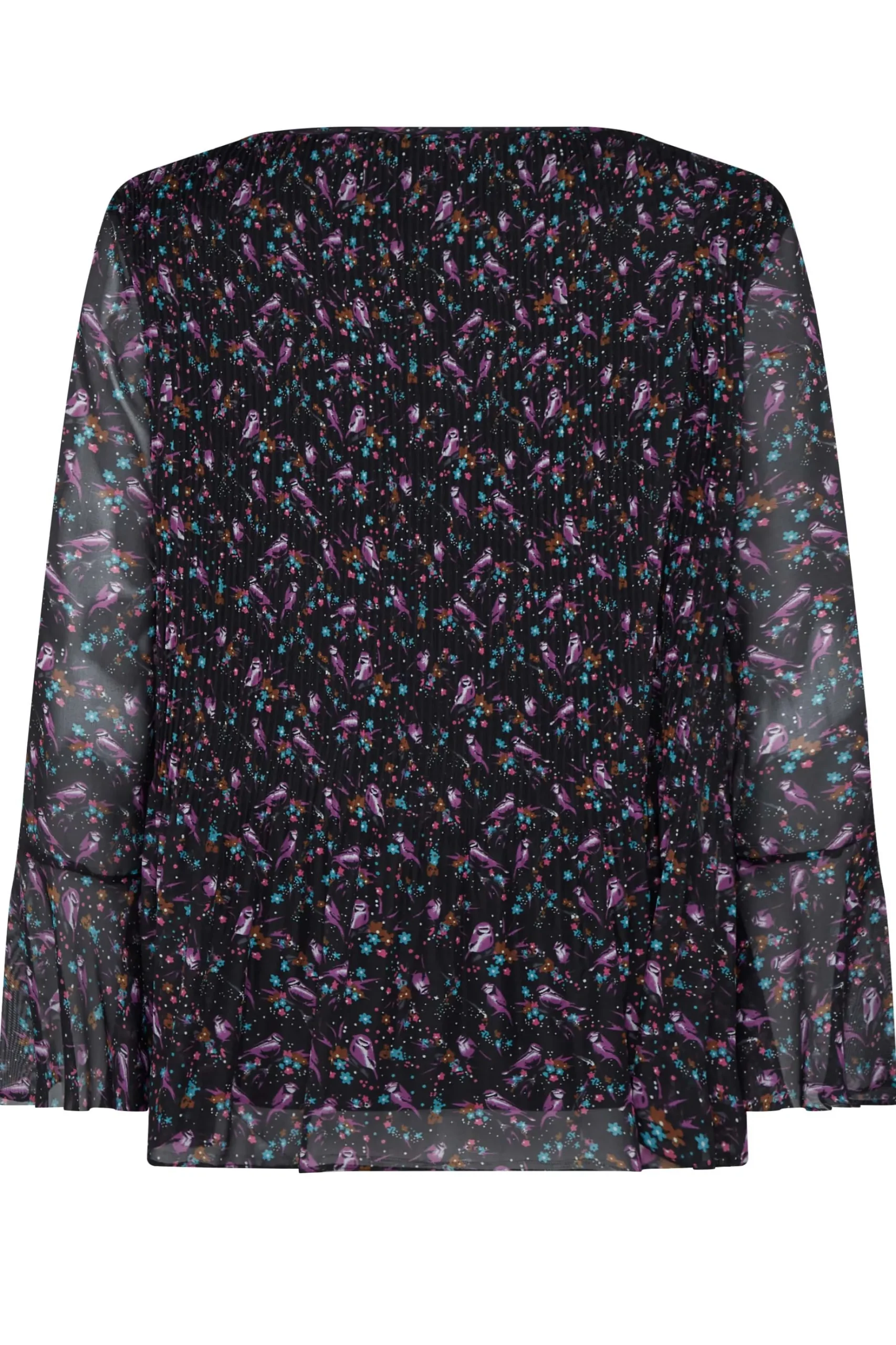 M&Co Womens M&Co Bird Print Pleated Blouse