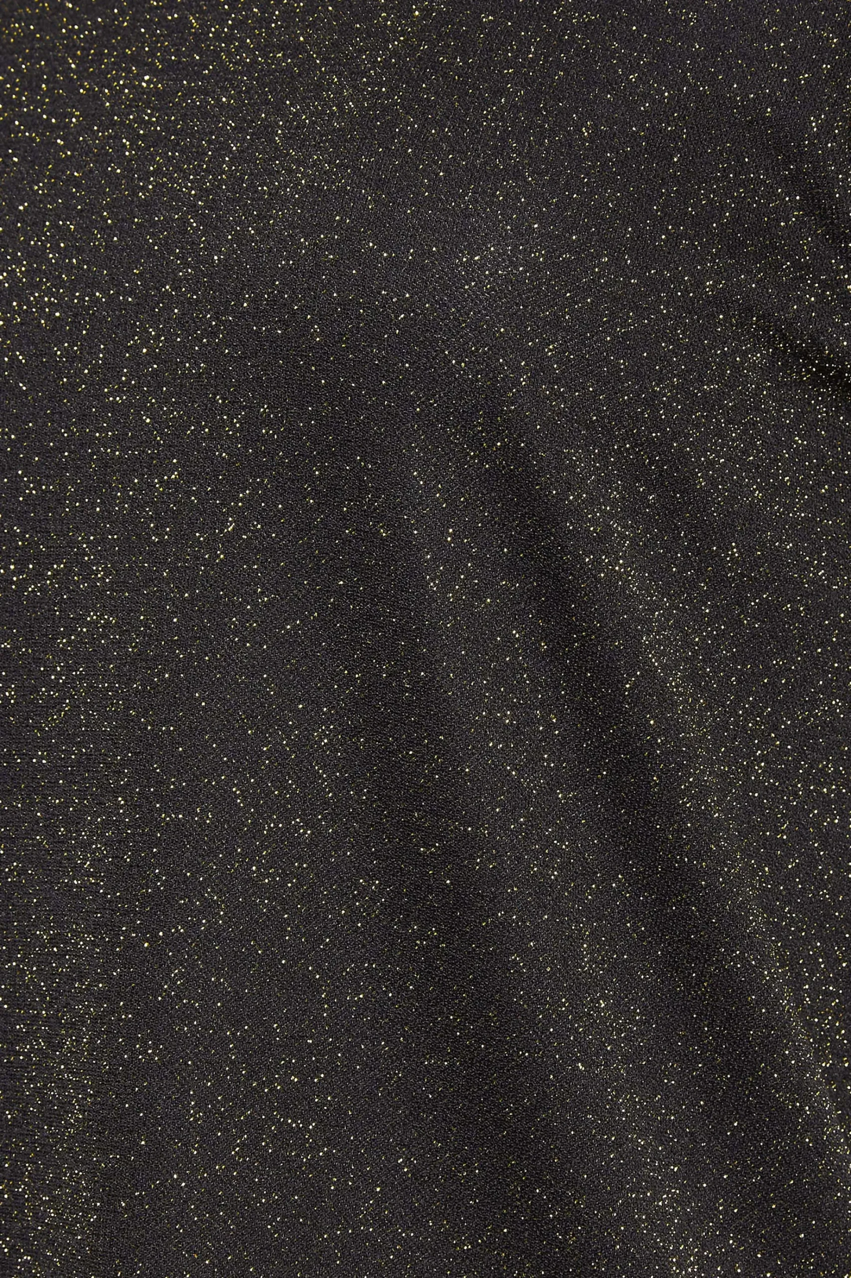M&Co Womens M&Co Black & Gold Shimmer Ruched Sleeve Blouse