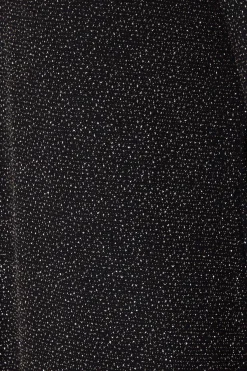 M&Co Womens M&Co Black & Gold Shimmer Bell Sleeve Dress