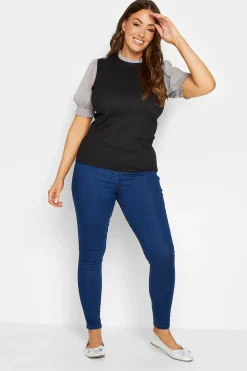 M&Co Womens M&Co Black & Grey Contrast Sleeve Blouse