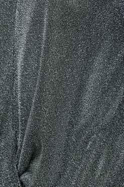 M&Co Womens M&Co Black & Silver Angel Sleeve Wrap Top