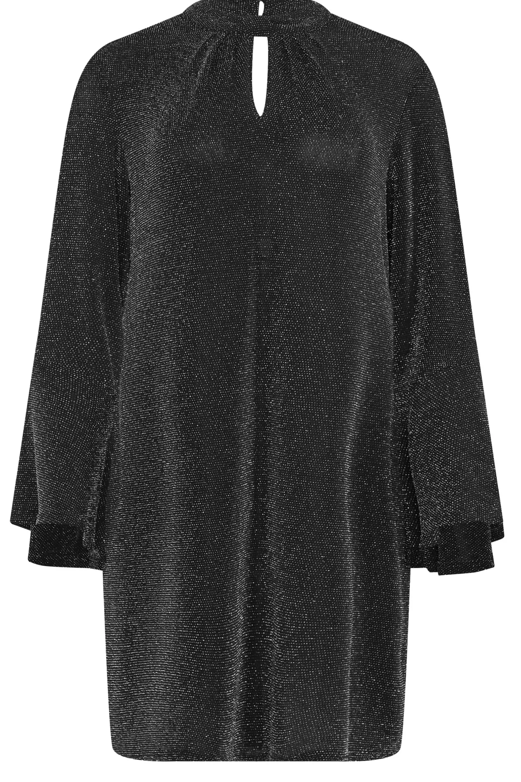 M&Co Womens M&Co Black & Silver Shimmer Bell Sleeve Dress
