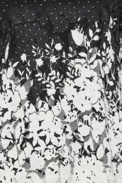 M&Co Womens M&Co Black & White Floral Lace Blouse