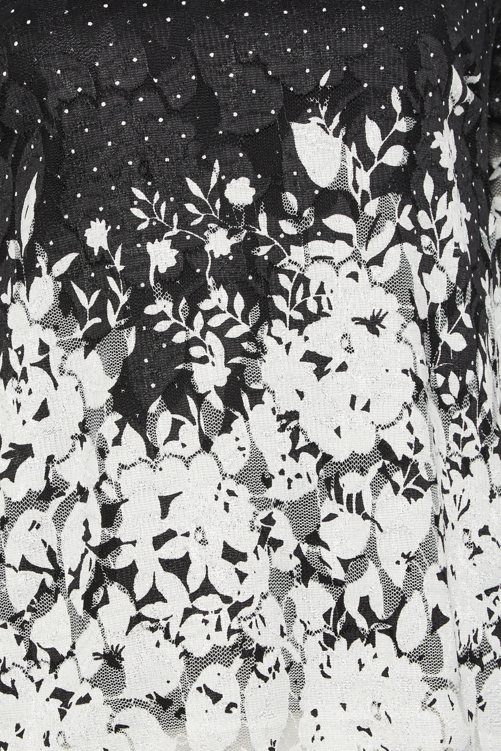 M&Co Womens M&Co Black & White Floral Lace Blouse