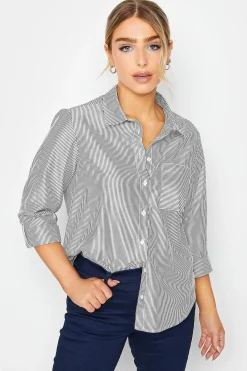 M&Co Womens M&Co Black & White Striped Shirt