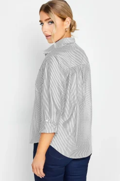 M&Co Womens M&Co Black & White Striped Shirt