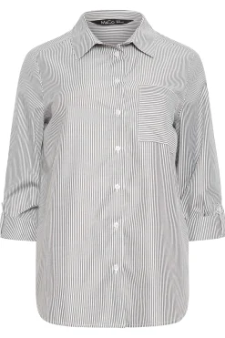 M&Co Womens M&Co Black & White Striped Shirt