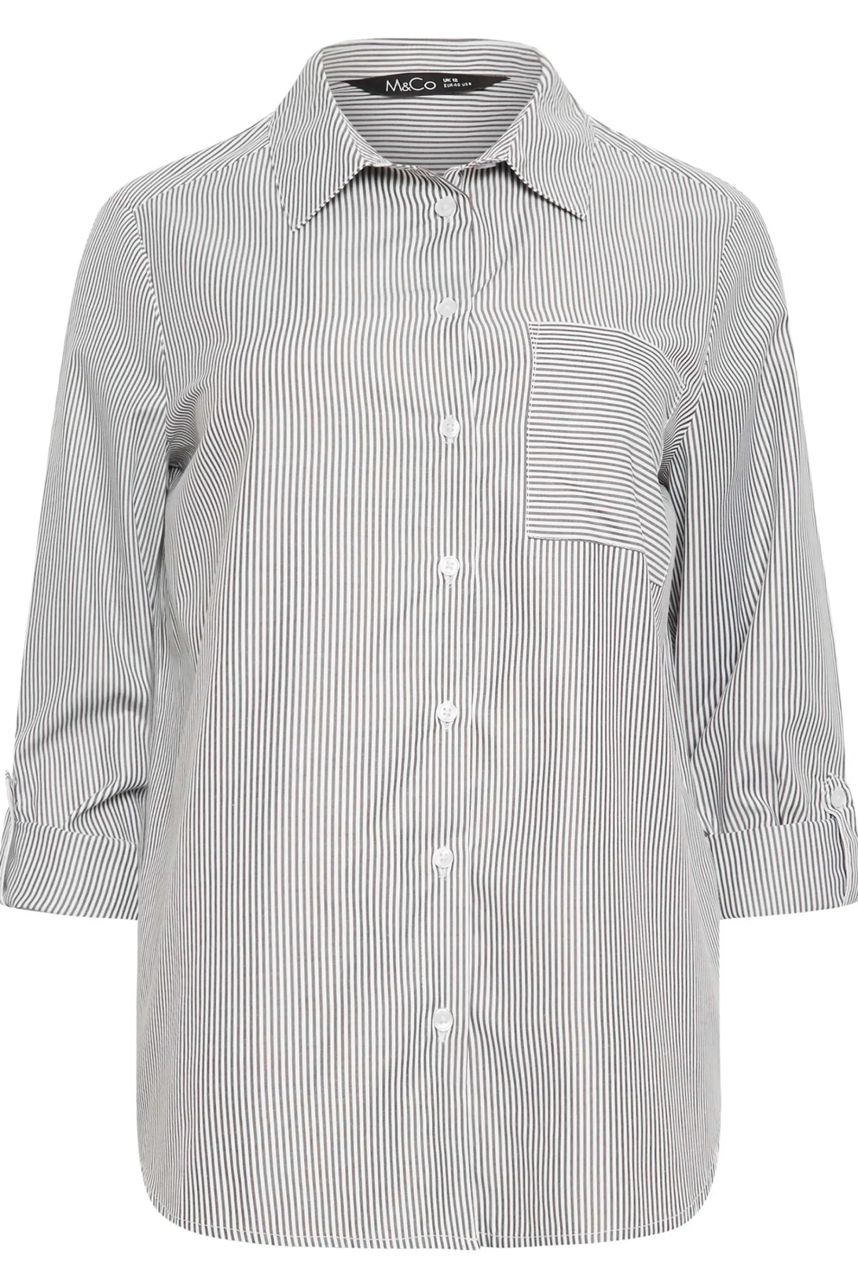 M&Co Womens M&Co Black & White Striped Shirt