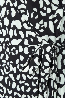 M&Co Womens M&Co Black Animal Print Wrap Dress