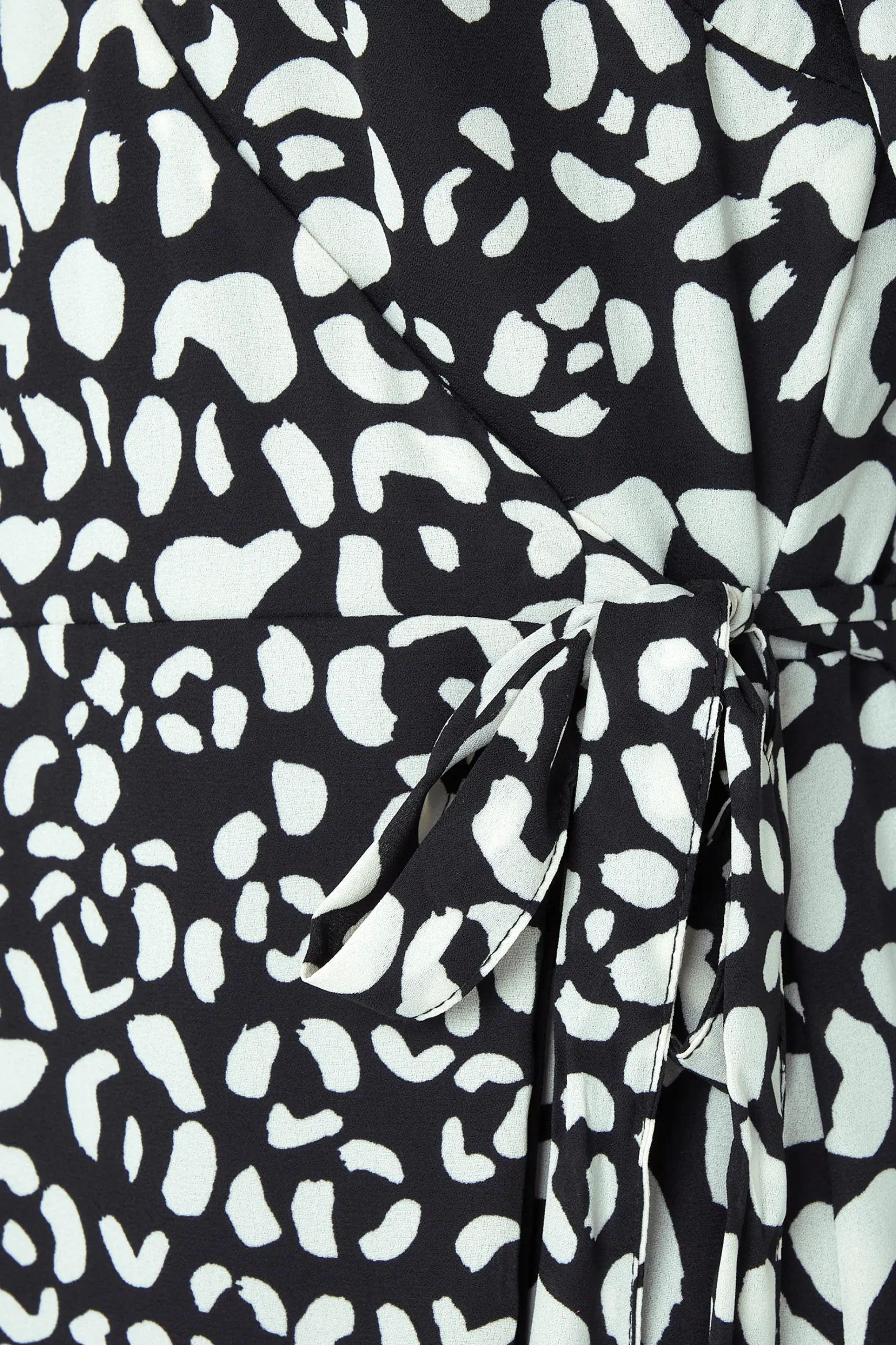 M&Co Womens M&Co Black Animal Print Wrap Dress