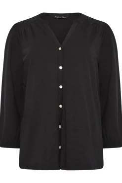 M&Co Womens M&Co Black Button Through Cotton Shirt