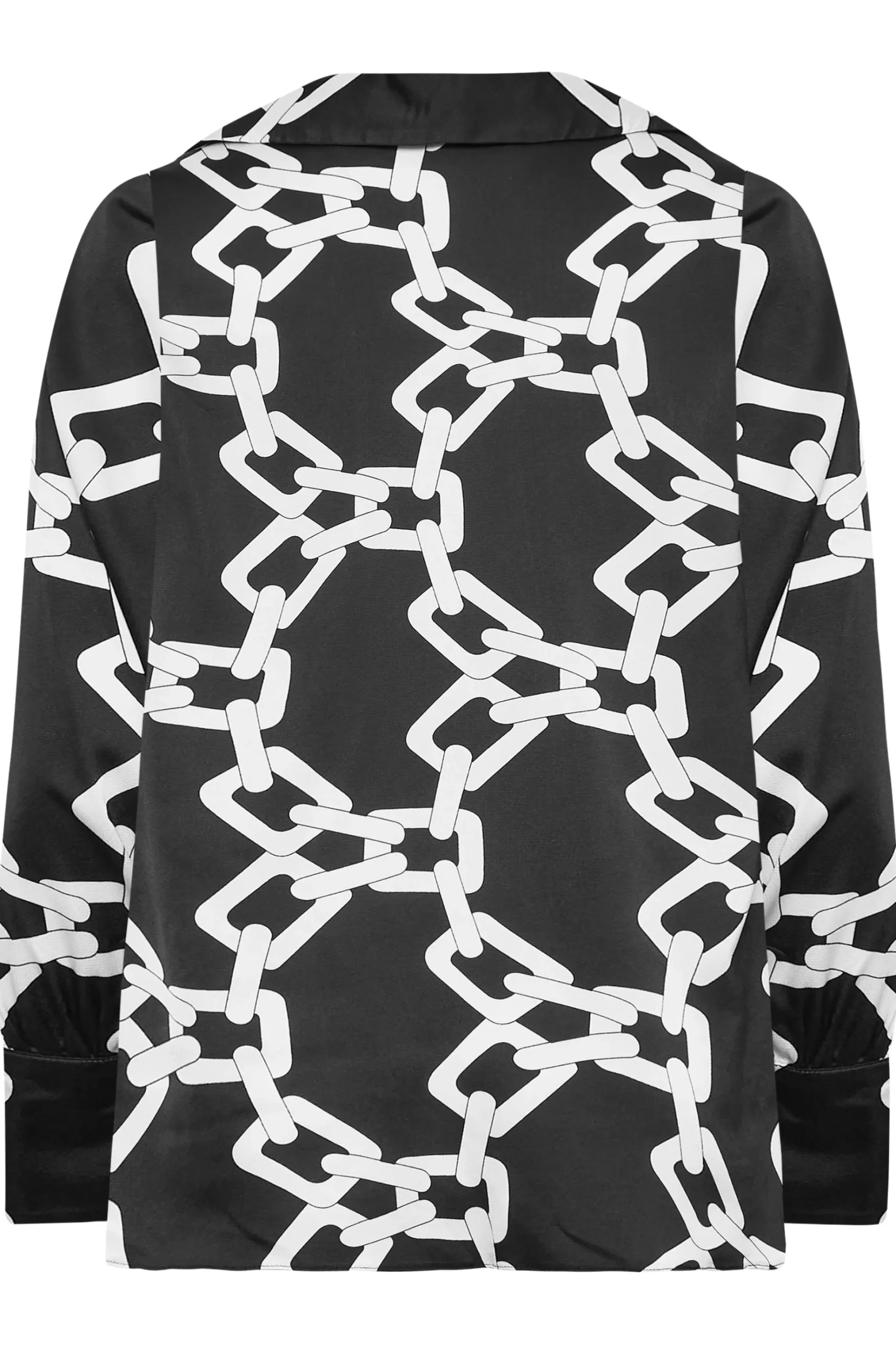 M&Co Womens M&Co Black Chain Print Cowl Neck Satin Blouse