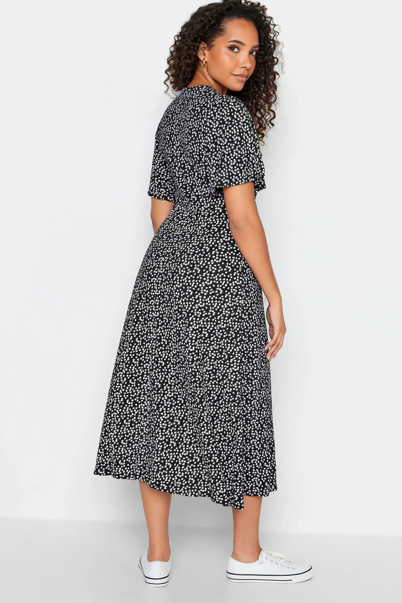 M&Co Womens M&Co Black Ditsy Floral Print Maxi Dress