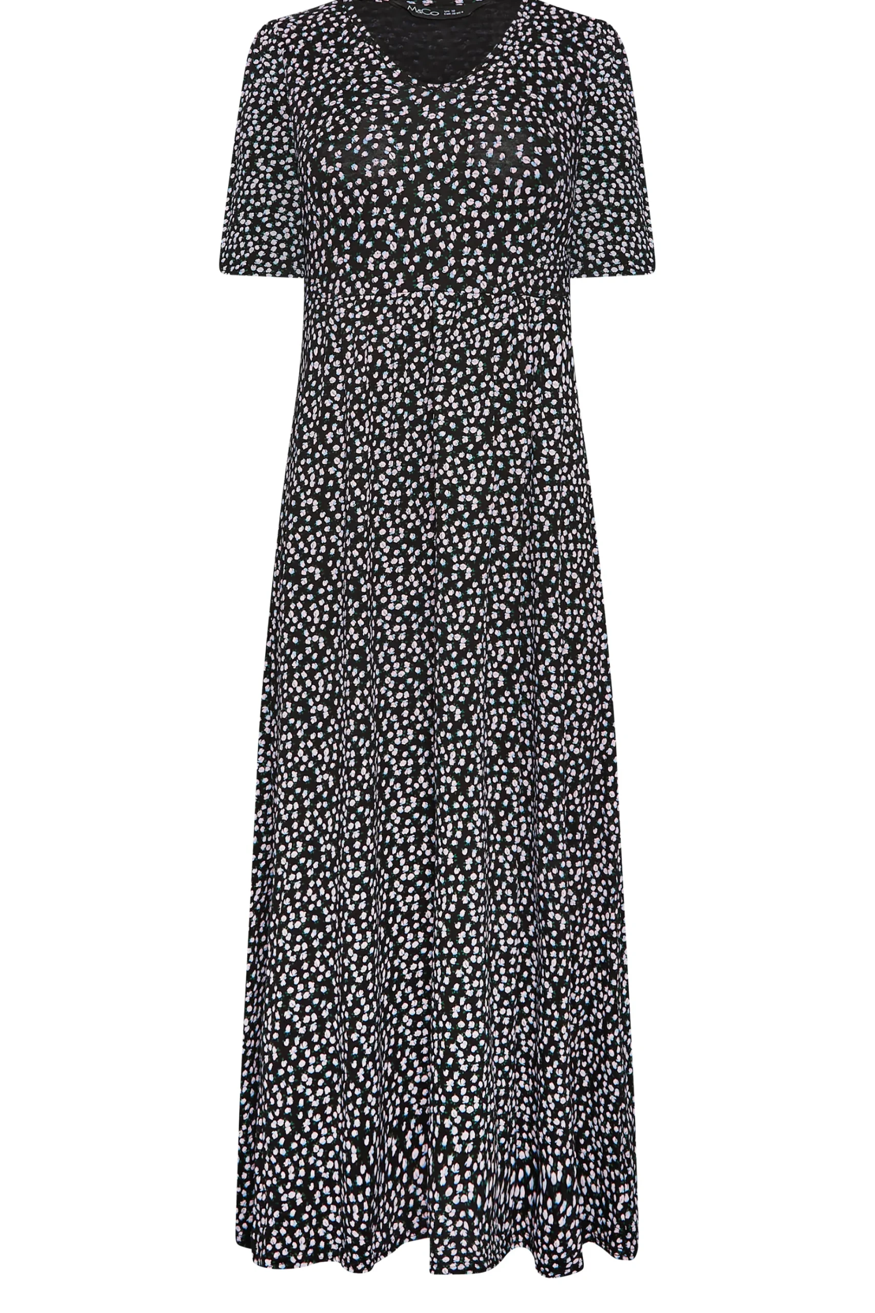 M&Co Womens M&Co Black Ditsy Floral Print Maxi Dress