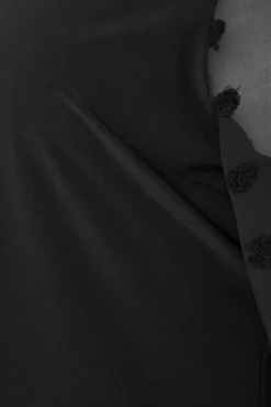 M&Co Womens M&Co Black Dobby Sleeve Blouse