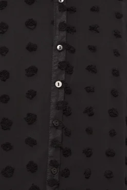 M&Co Womens M&Co Black Dobby Spot Shirt