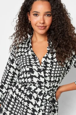 M&Co Womens M&Co Black Dogtooth Tunic Dress Shirt