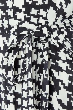 M&Co Womens M&Co Black Dogtooth Tunic Dress Shirt