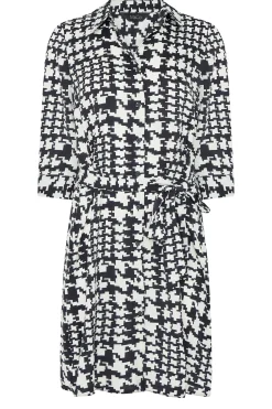 M&Co Womens M&Co Black Dogtooth Tunic Dress Shirt