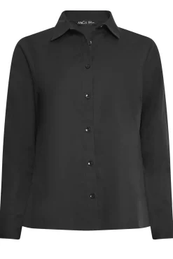 M&Co Womens M&Co Black Fitted Poplin Shirt