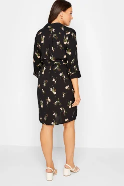 M&Co Womens M&Co Black Floral Tie Tunic Shirt