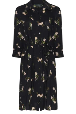 M&Co Womens M&Co Black Floral Tie Tunic Shirt