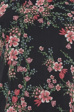 M&Co Womens M&Co Black Floral Print Blouse