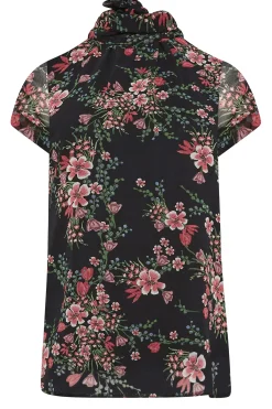 M&Co Womens M&Co Black Floral Print Blouse