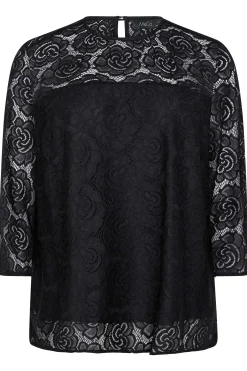 M&Co Womens M&Co Black Floral Lace Blouse