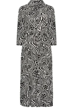 M&Co Womens M&Co Black Floral Swirl Print Midaxi Shirt Dress