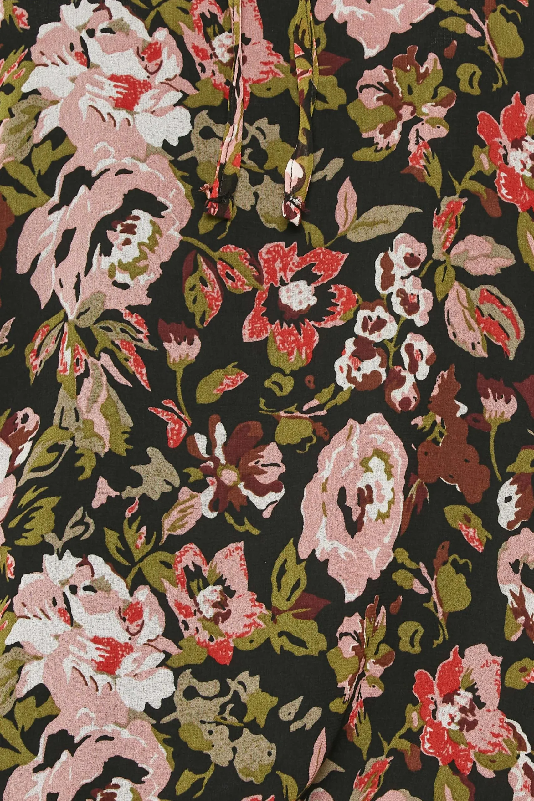 M&Co Womens M&Co Black Floral Print High Neck Blouse