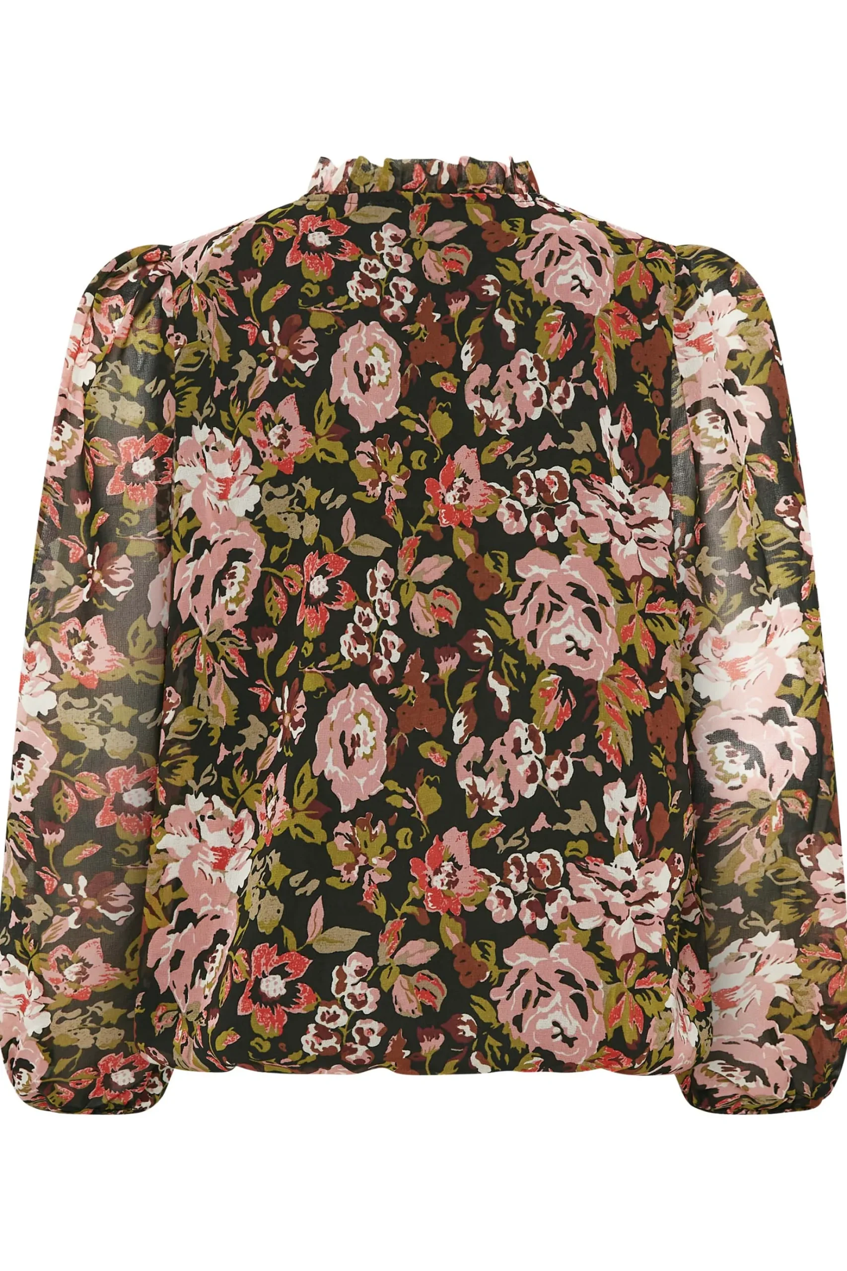M&Co Womens M&Co Black Floral Print High Neck Blouse
