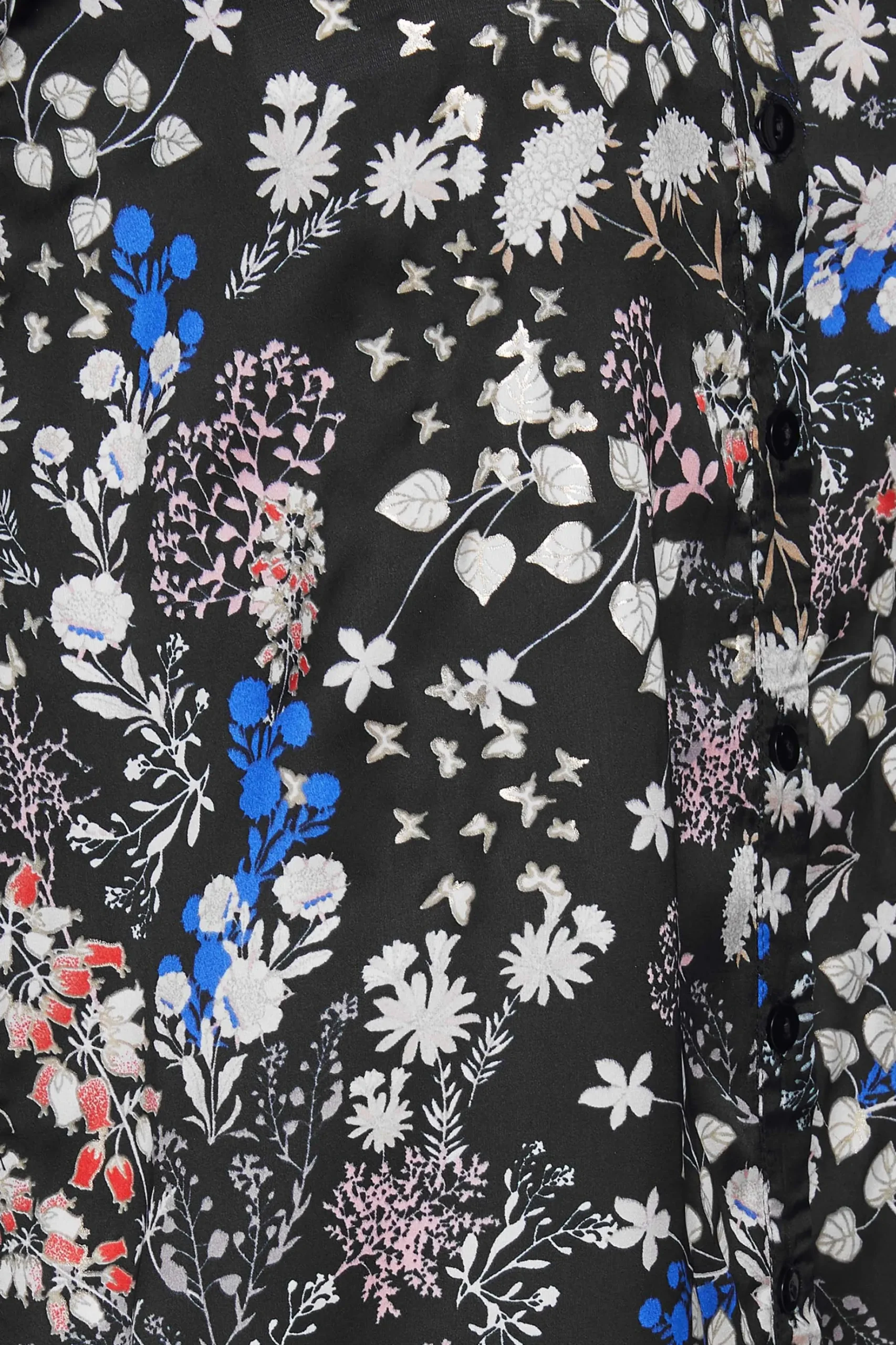 M&Co Womens M&Co Black Floral Print Satin Shirt