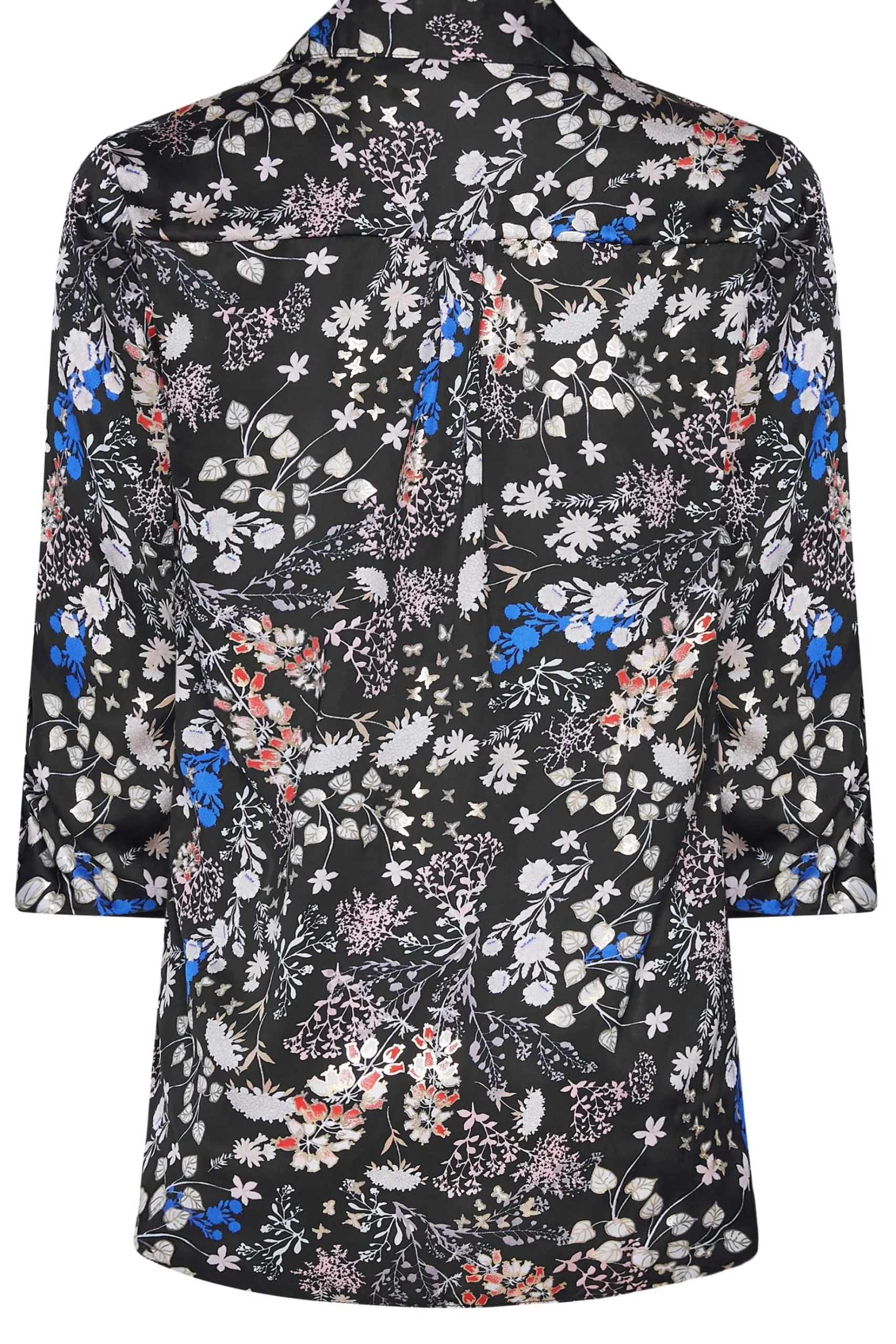 M&Co Womens M&Co Black Floral Print Satin Shirt