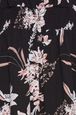 M&Co Womens M&Co Black Floral Wrap Jumpsuit