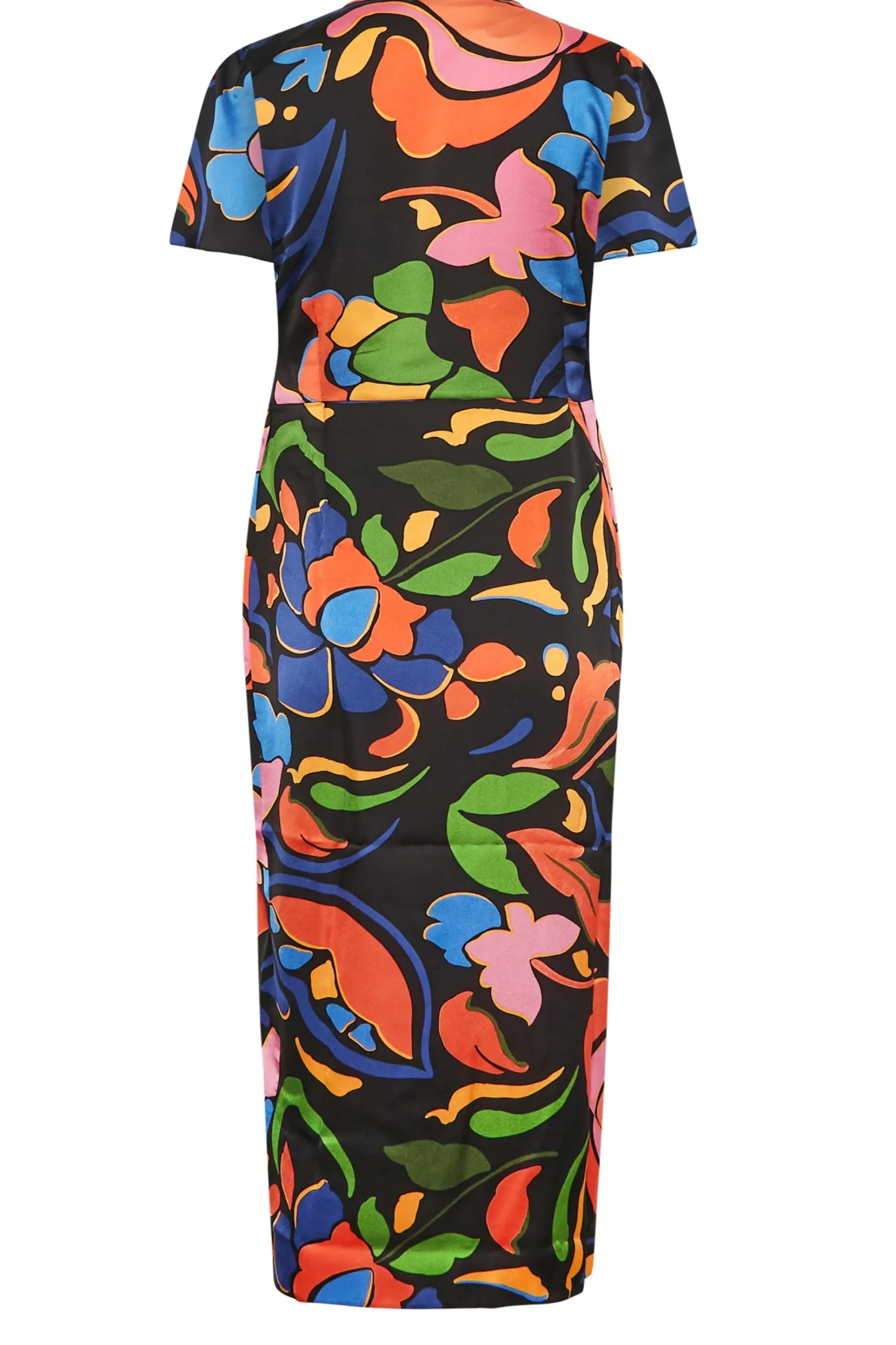 M&Co Womens M&Co Black Floral Print Wrap Dress