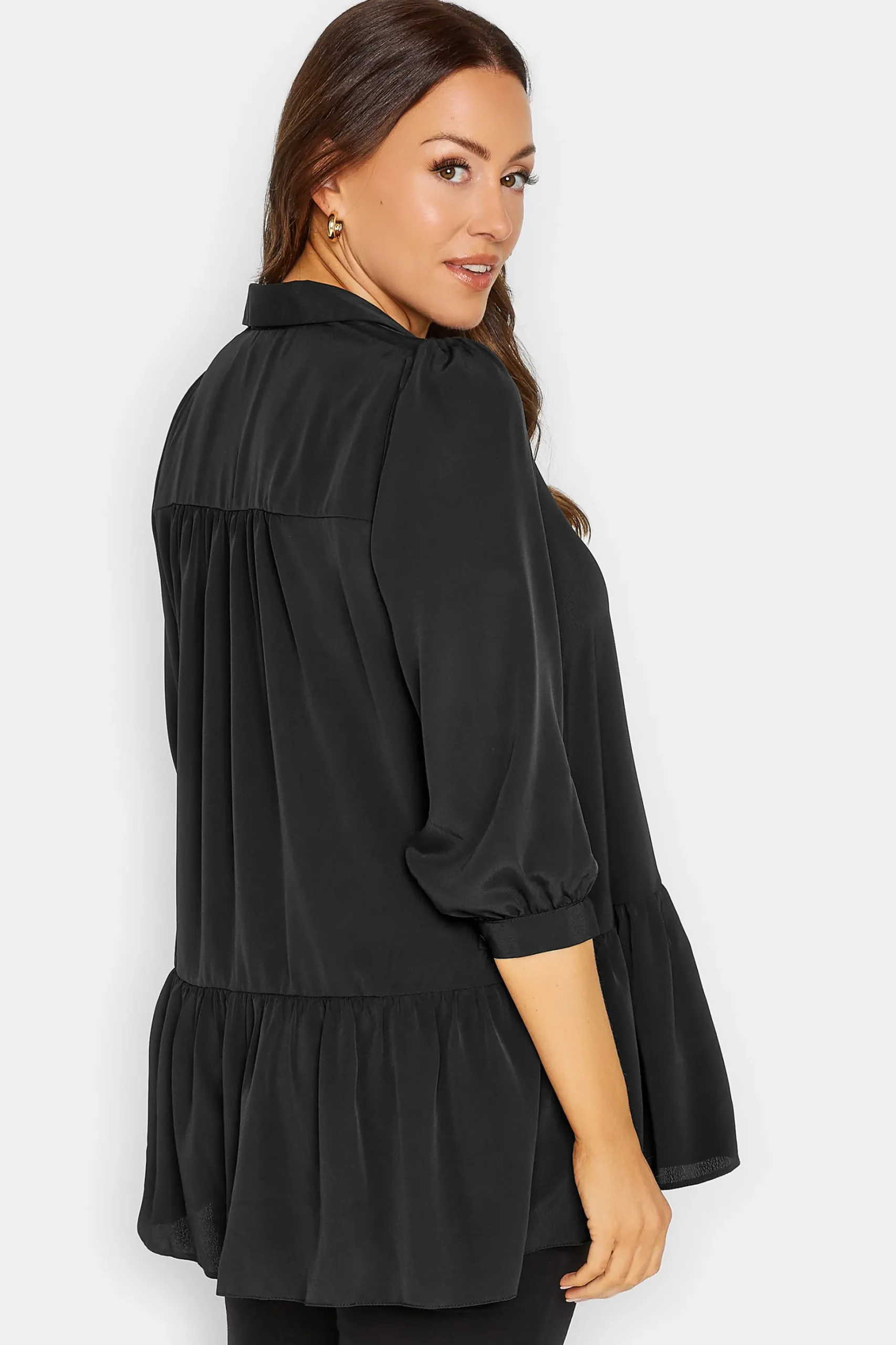 M&Co Womens M&Co Black Frill Hem Shirt