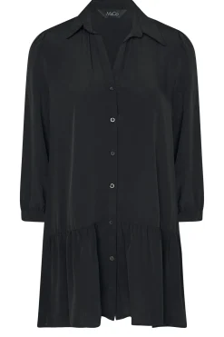 M&Co Womens M&Co Black Frill Hem Shirt