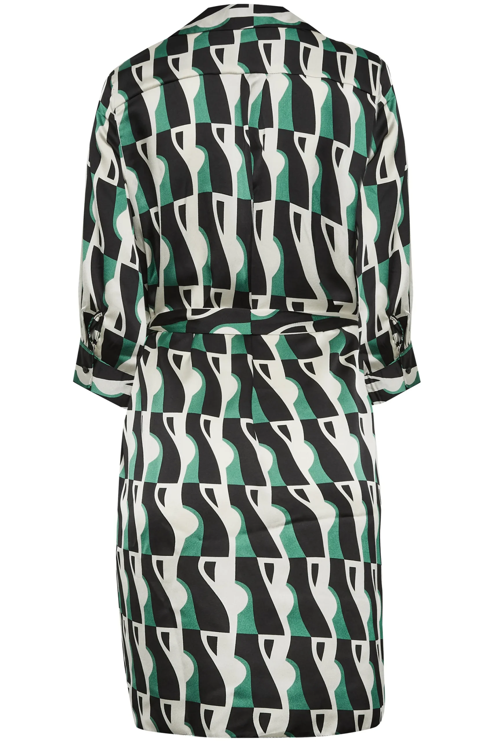 M&Co Womens M&Co Black Geometric Print Tie Tunic Shirt Dress