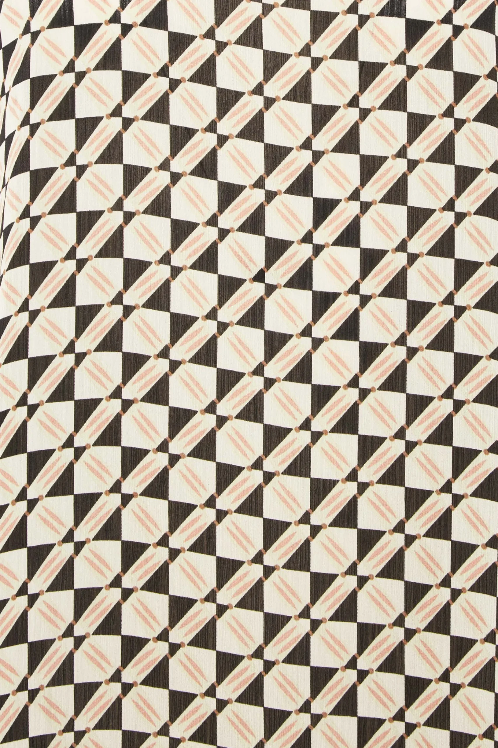 M&Co Womens M&Co Black Geometric Print High Neck Satin Blouse