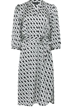 M&Co Womens M&Co Black Geometric Print Satin Tunic Dress