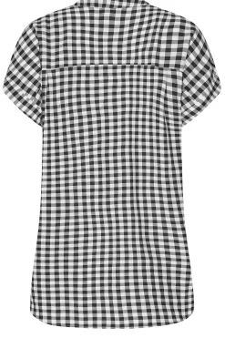 M&Co Womens M&Co Black Gingham Grown On Sleeve Top