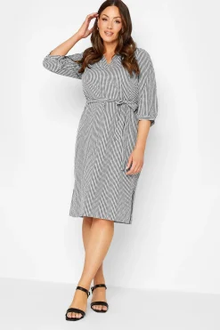 M&Co Womens M&Co Black Gingham Tie Waist Detail Tunic
