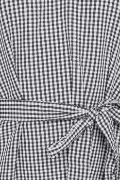 M&Co Womens M&Co Black Gingham Tie Waist Detail Tunic