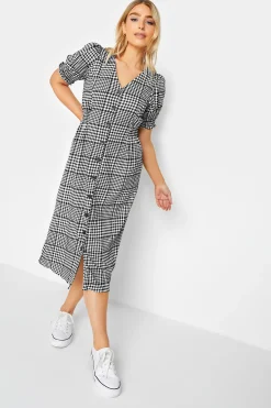M&Co Womens M&Co Black Gingham Print Midi Dress