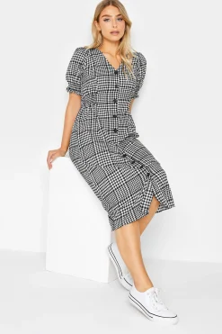 M&Co Womens M&Co Black Gingham Print Midi Dress