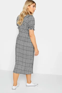 M&Co Womens M&Co Black Gingham Print Midi Dress