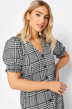 M&Co Womens M&Co Black Gingham Print Midi Dress